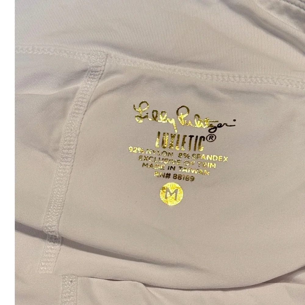 Lilly Pulitzer Luxletic Tennis Time Embossed Mini Skirt Skort Prep Pickleball M